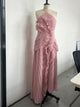 Sybil pleated ruffle halter maxi dress in pink