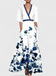 Adelina | Women's Tie-Waist Floral Maxi Dress with V-Neck and Three-Quarter Sleeves - image 6