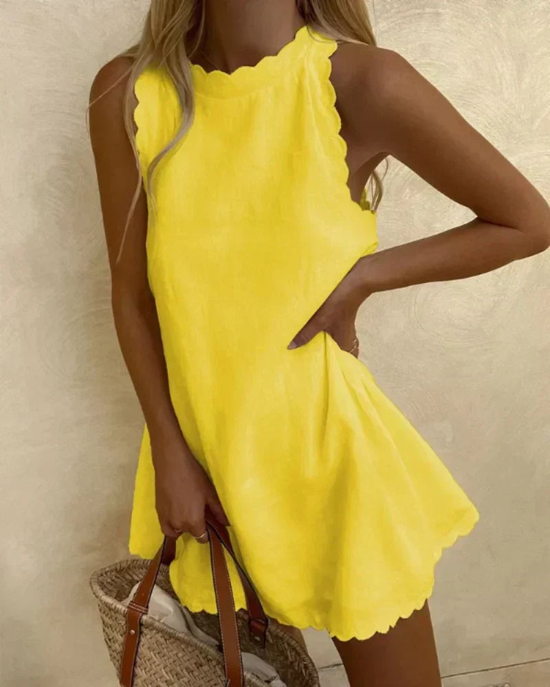 Ariella | Women's Sleeveless High Neck A-Line Mini Dress - image 7