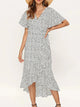 Una floral chiffon wrap maxi dress in white