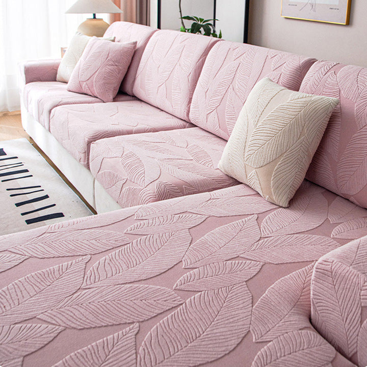 Patonga | Leaf Jacquard Stretch Sectional Couch Cover - image 16