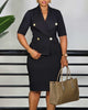 Clarissa | Women's Wrinkle Double-Breasted Business Dress