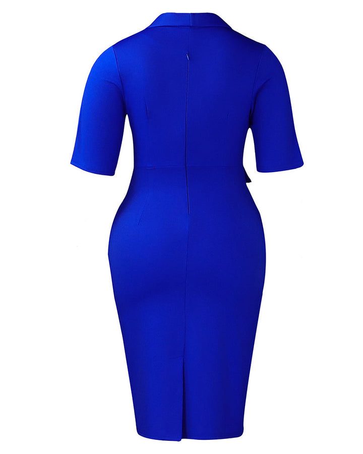 Clarissa | Women's Wrinkle Double-Breasted Business Dress