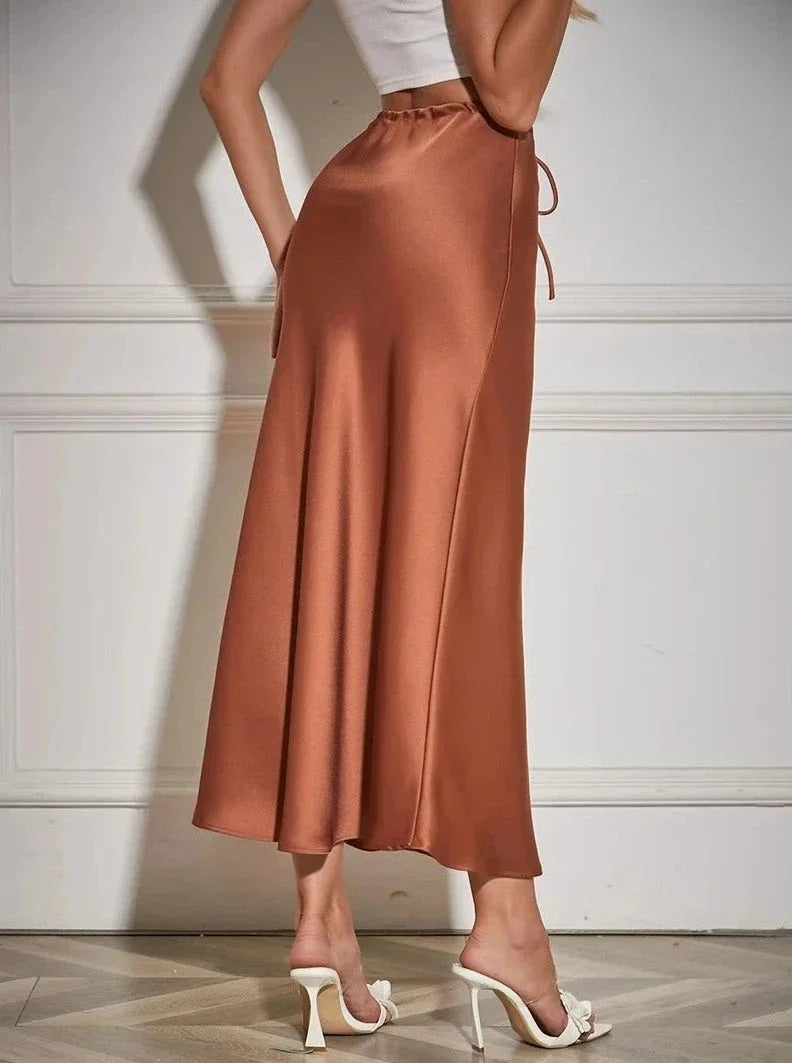 Gloria | Women's Satin High-Waist Maxi Skirt
