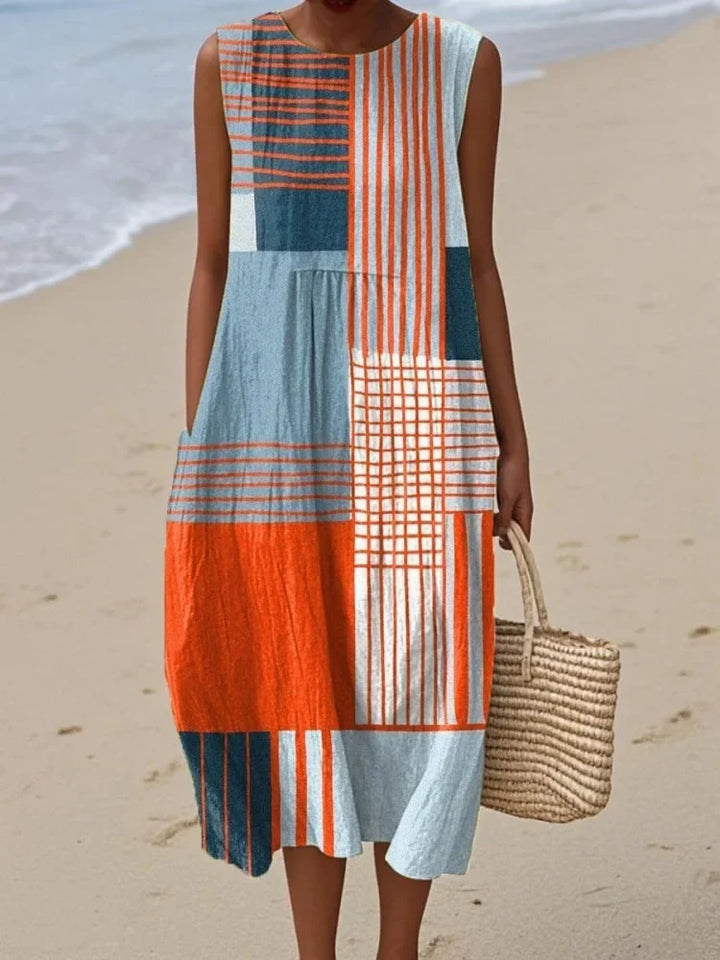 Elena | Women's Elegant Art Midi Dress