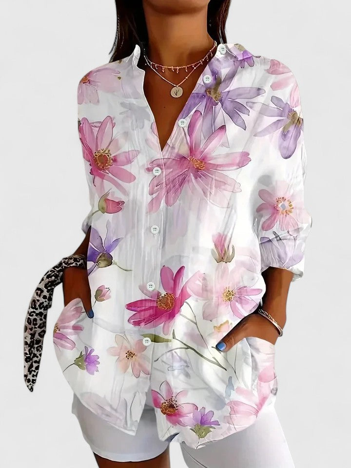 Anica | Women's Comfortable-Fit Blouse with Colorful Print