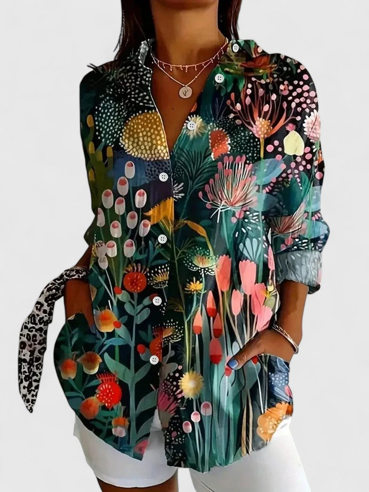 Anica | Women's Comfortable-Fit Blouse with Colorful Print