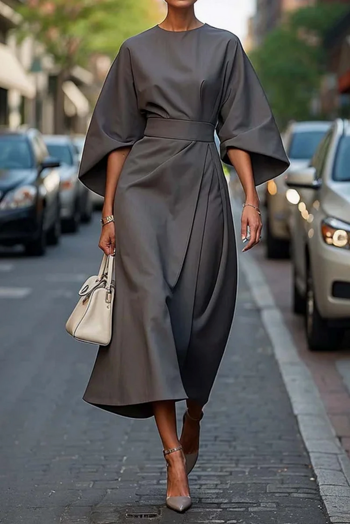 Genoveffa | Women's Lantern Sleeve Belted Maxi Dress - image 5