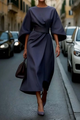 Genoveffa | Women's Lantern Sleeve Belted Maxi Dress - image 1