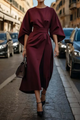 Genoveffa | Women's Lantern Sleeve Belted Maxi Dress - image 4