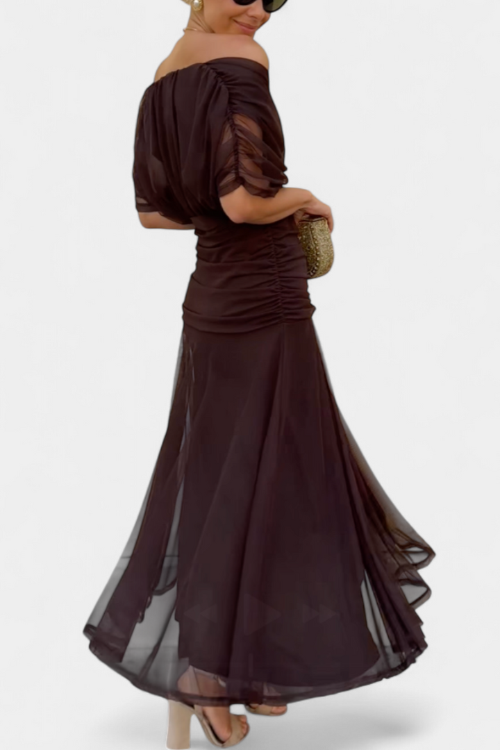 Abelina | Women's Ruched V-Neck Maxi Dress - image 2