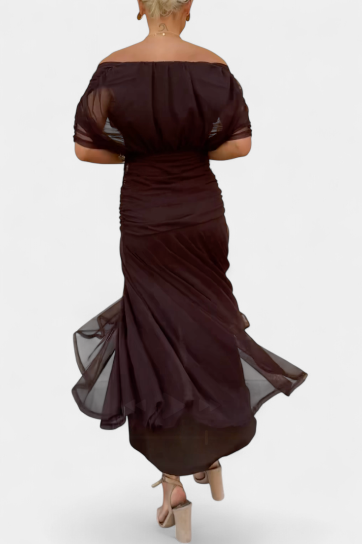 Abelina | Women's Ruched V-Neck Maxi Dress - image 4