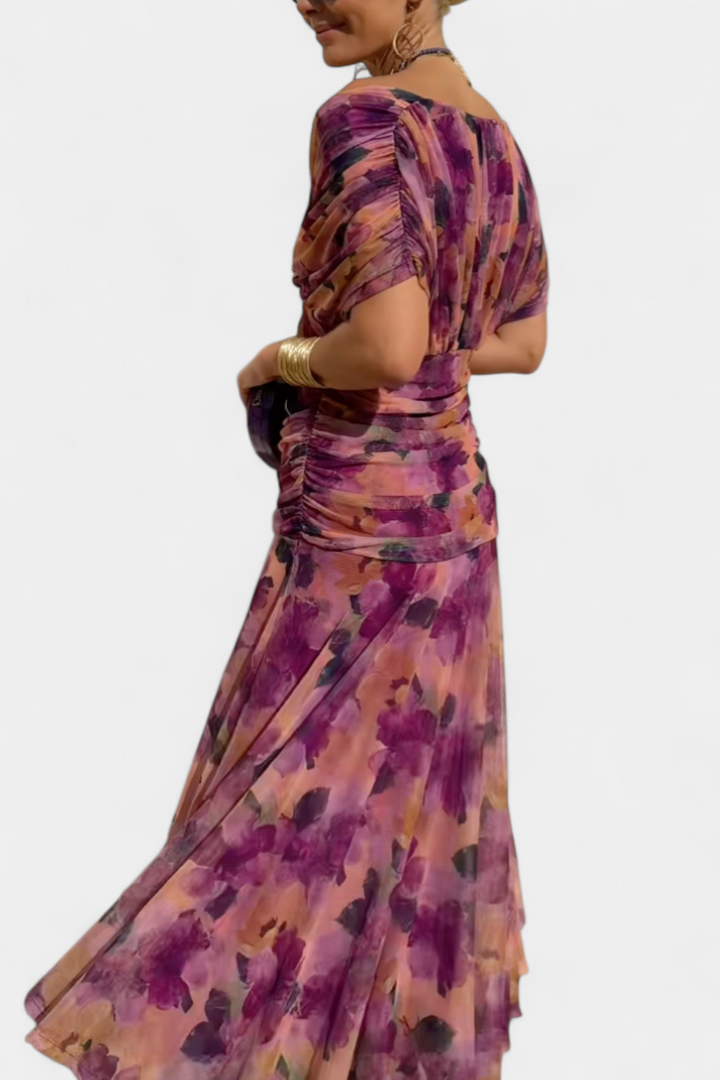 Abelina | Women's Ruched V-Neck Maxi Dress - image 10