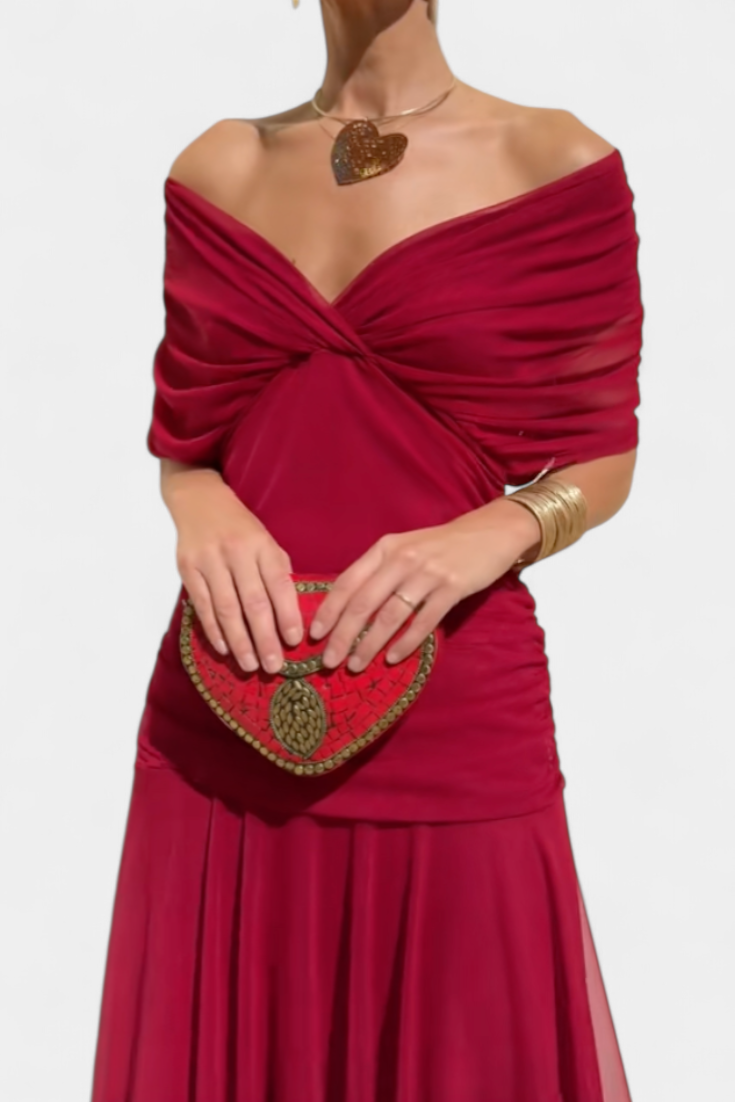 Abelina | Women's Ruched V-Neck Maxi Dress - image 12