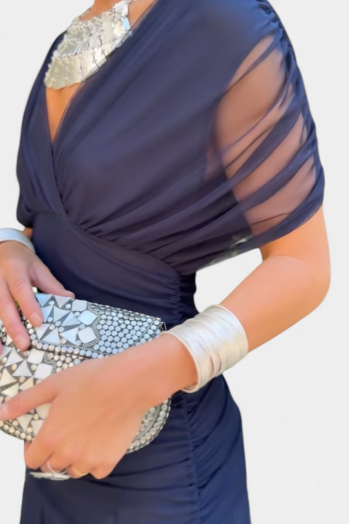 Abelina | Women's Ruched V-Neck Maxi Dress - image 13