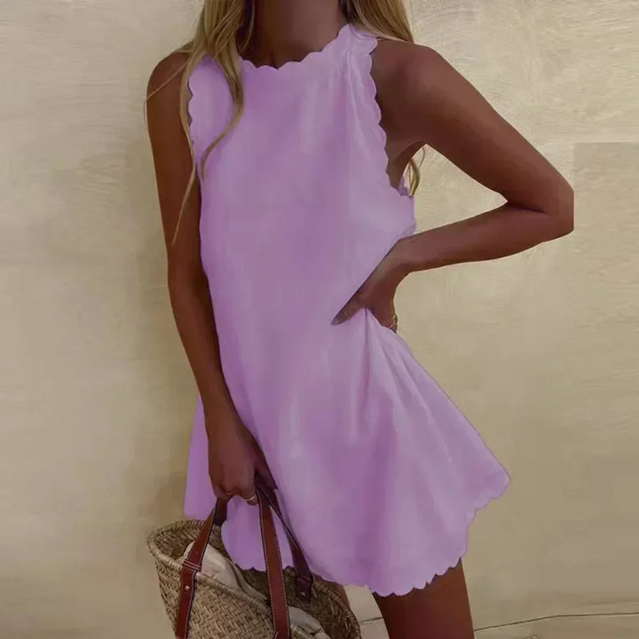 Ariella | Women's Sleeveless High Neck A-Line Mini Dress - image 6
