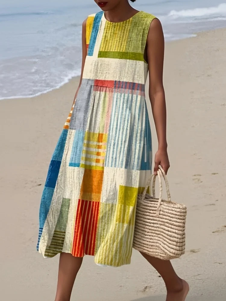 Elena | Women's Elegant Art Midi Dress