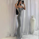 Orla bodycon maxi dress with scoop neck in grey