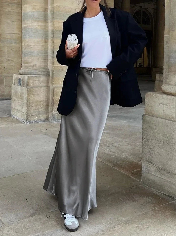 Gloria | Women's Satin High-Waist Maxi Skirt