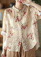 Serilda | Women's Peter Pan Collar Printed Cotton Long Sleeve Blouse