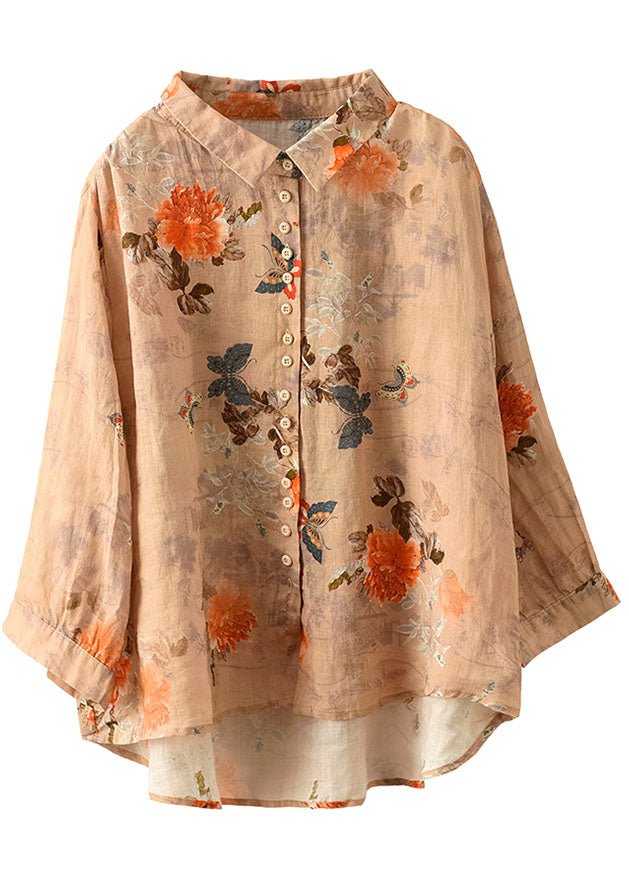 Serilda | Women's Peter Pan Collar Printed Cotton Long Sleeve Blouse