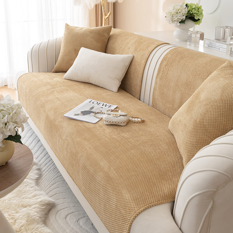 Metung | Solid Colour Plush Pet Couch Cover - image 3
