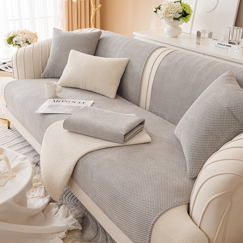 Metung | Solid Colour Plush Pet Couch Cover - image 5