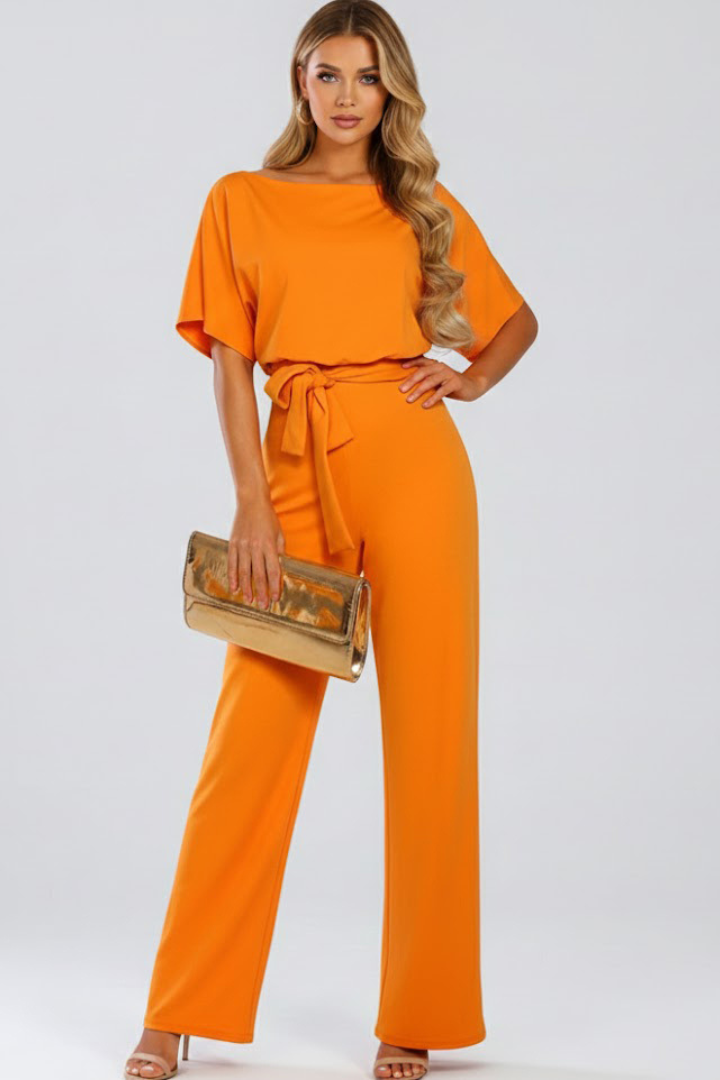Afton | Women's Jumpsuit with Belt and Wide Legs