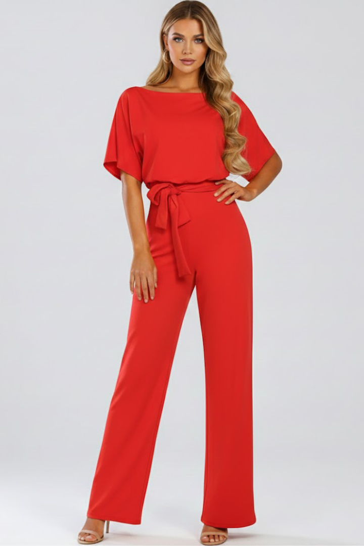 Afton | Women's Jumpsuit with Belt and Wide Legs