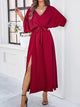 Marla | Women's V-Neck Maxi Dress with Side Slit - image 5