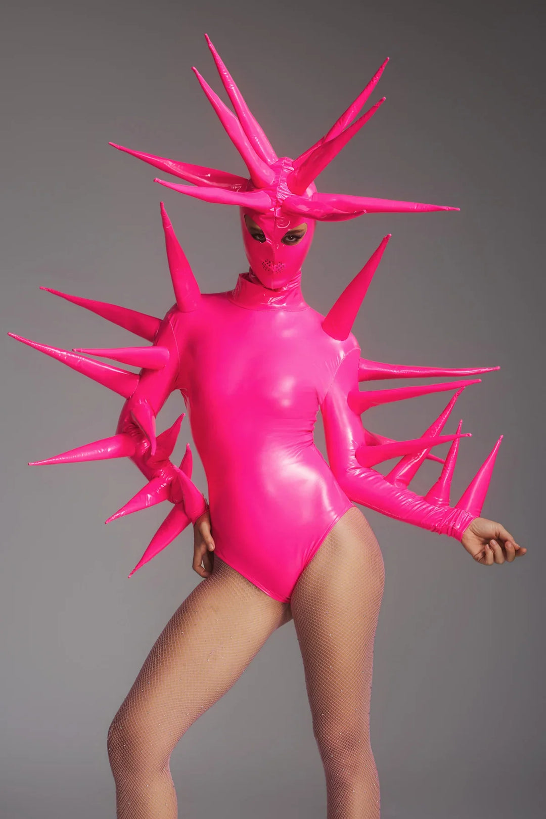 Maysant | Women's Spiked Alien Bodysuit Set with Structured Face Mask - image 1
