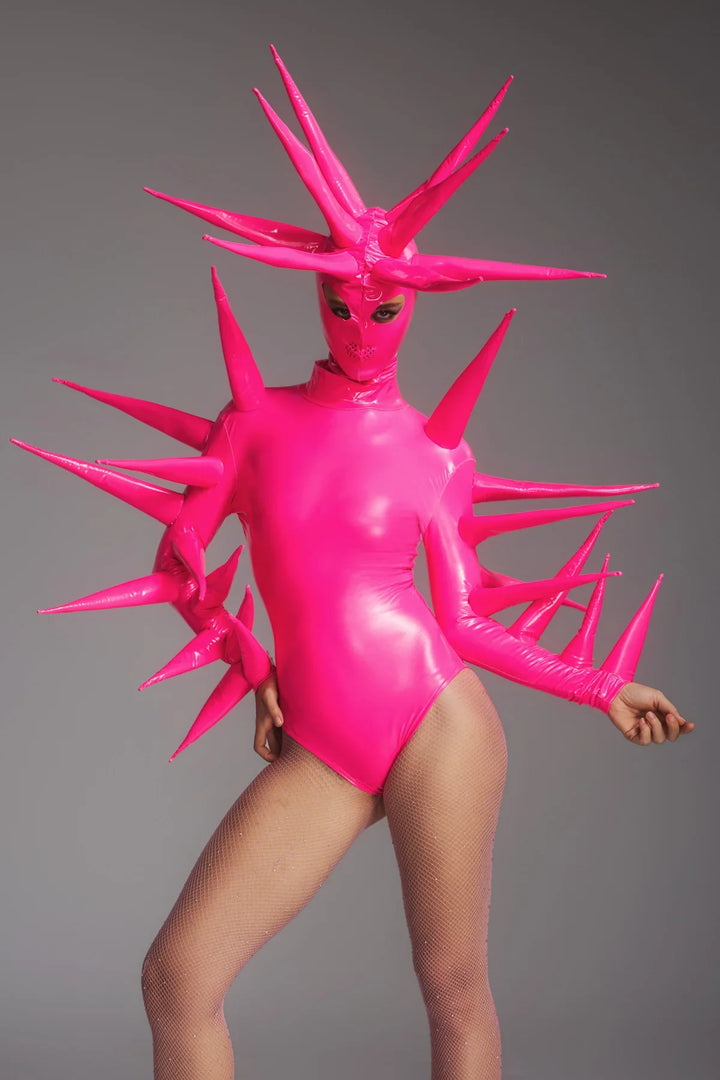 Maysant | Women's Spiked Alien Bodysuit Set with Structured Face Mask - image 1