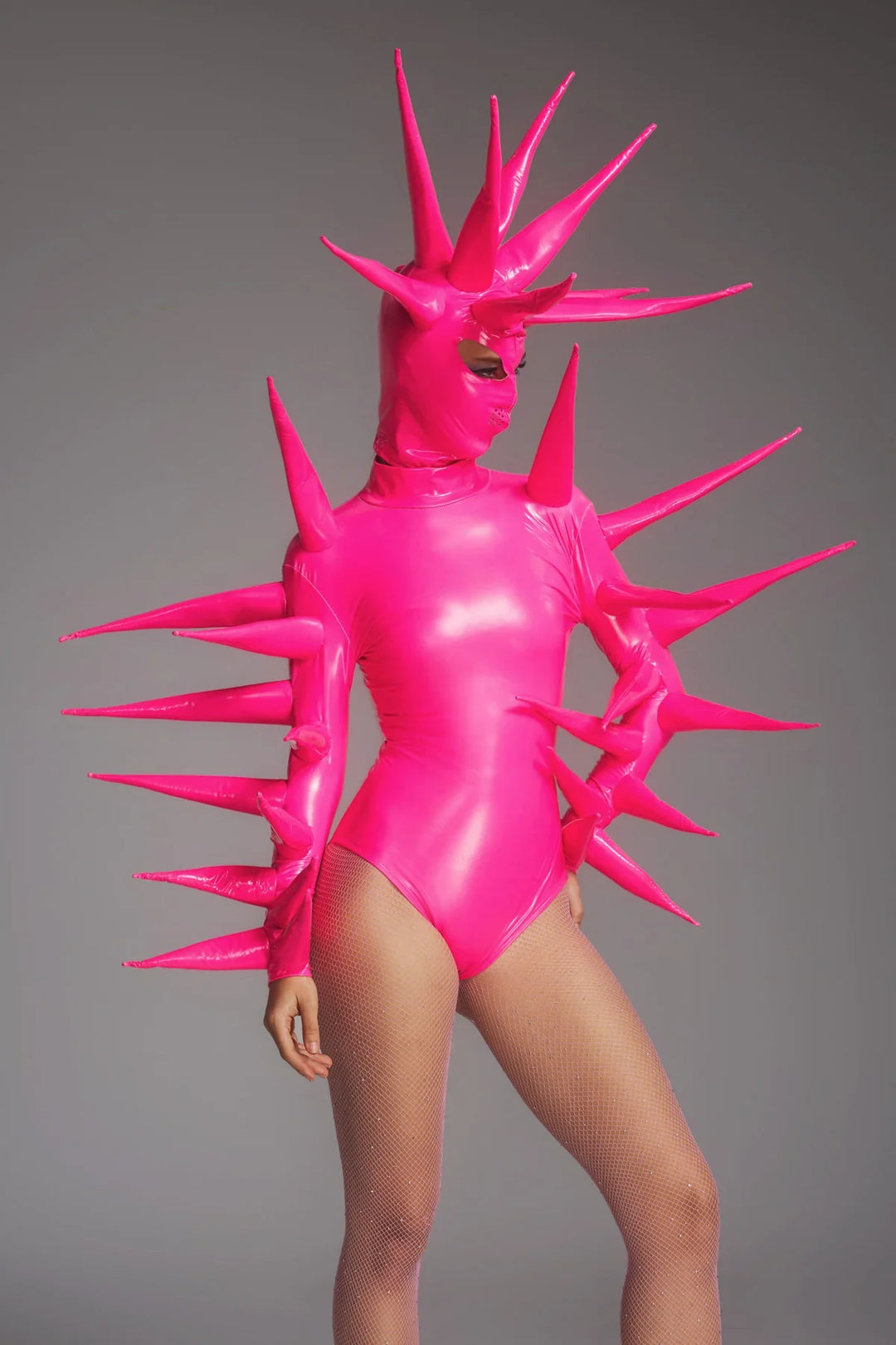 Maysant | Women's Spiked Alien Bodysuit Set with Structured Face Mask - image 3