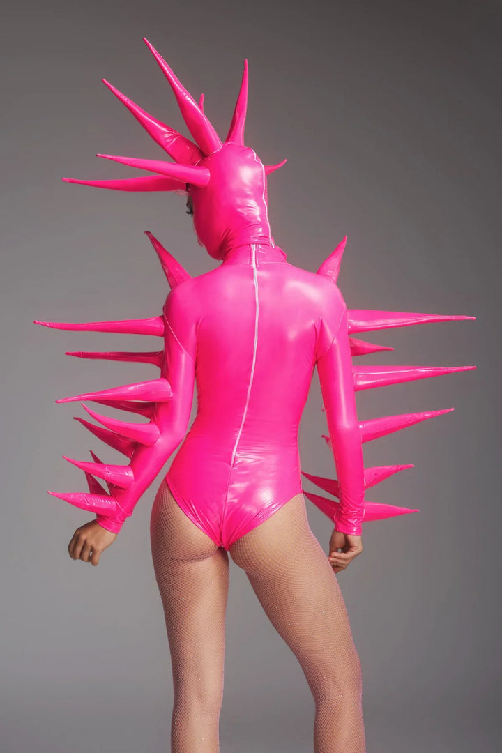 Maysant | Women's Spiked Alien Bodysuit Set with Structured Face Mask - image 5