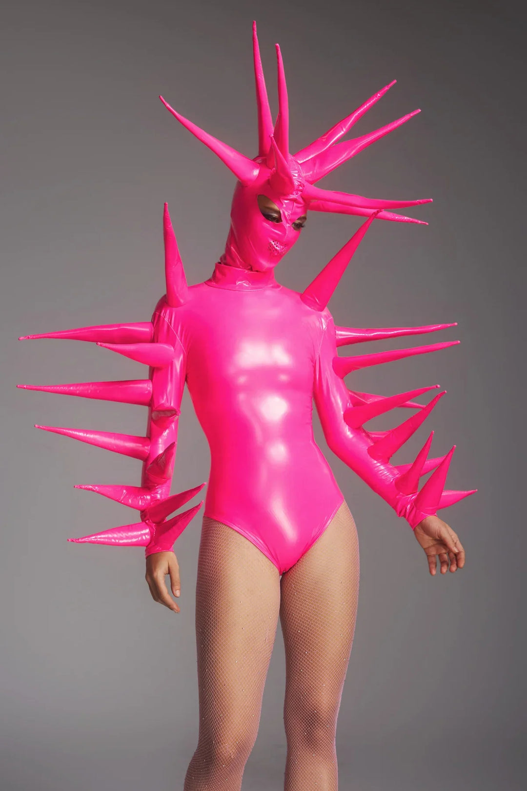Maysant | Women's Spiked Alien Bodysuit Set with Structured Face Mask - image 6