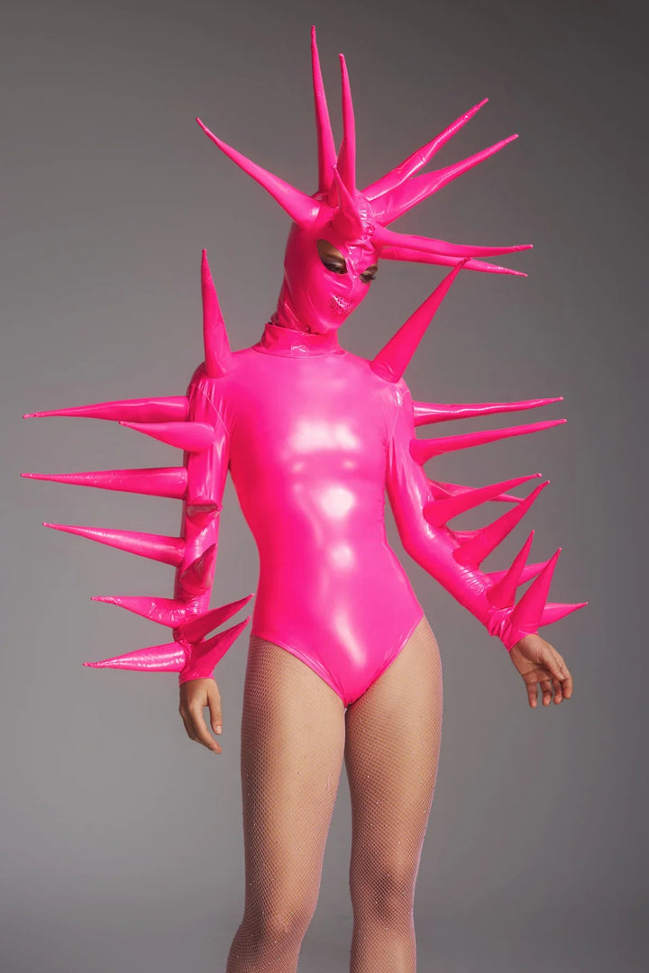 Maysant | Women's Spiked Alien Bodysuit Set with Structured Face Mask - image 6