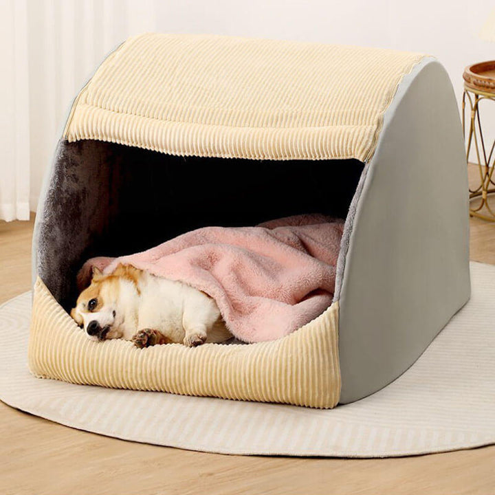 Balnarring | Warm Flannel Semi-Enclosed Dog Tent Bed - image 2