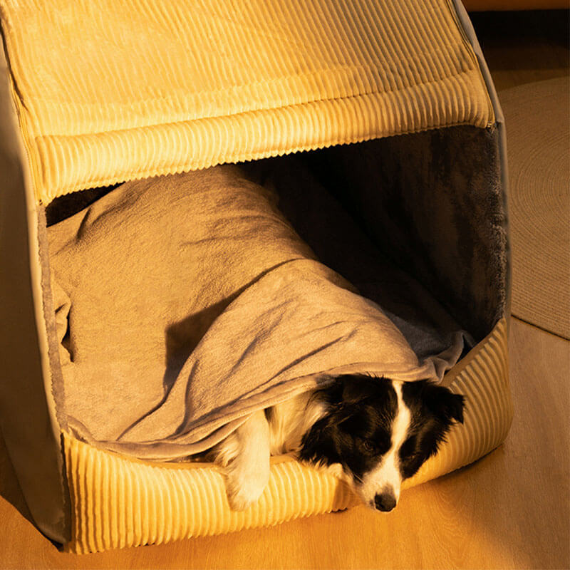 Balnarring | Warm Flannel Semi-Enclosed Dog Tent Bed - image 10