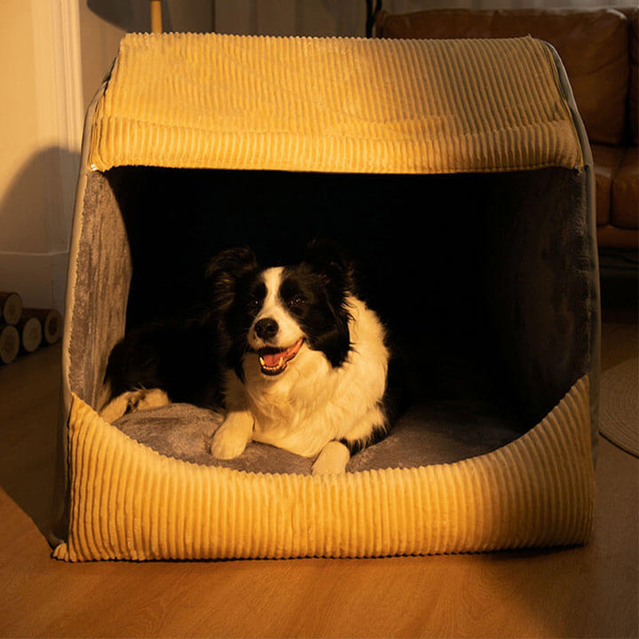 Balnarring | Warm Flannel Semi-Enclosed Dog Tent Bed - image 11