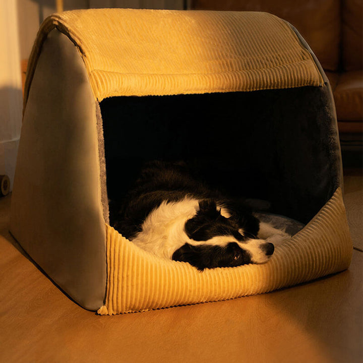 Balnarring | Warm Flannel Semi-Enclosed Dog Tent Bed - image 12