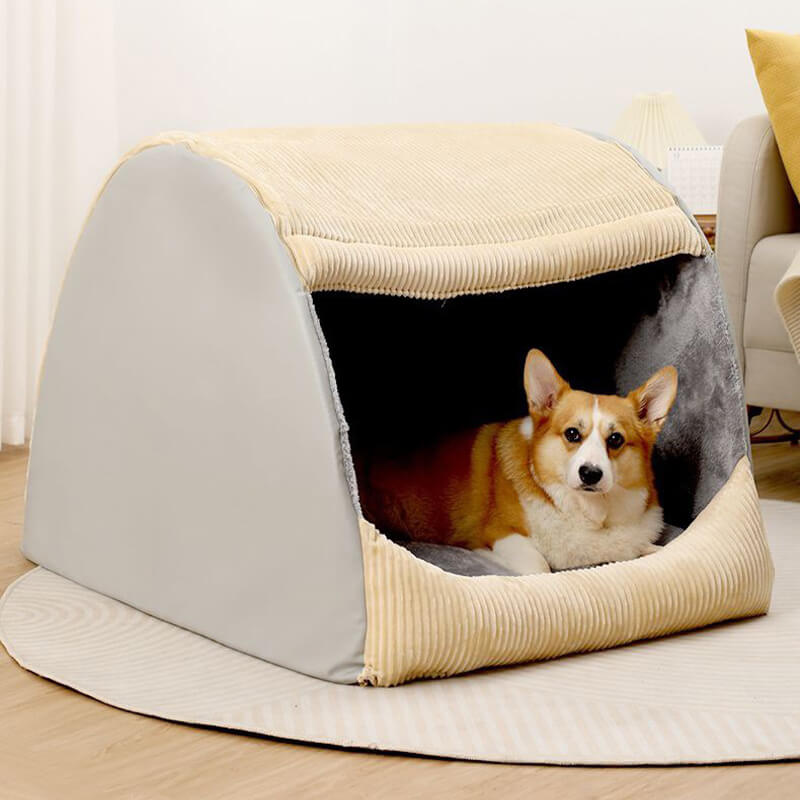 Balnarring | Warm Flannel Semi-Enclosed Dog Tent Bed - image 3