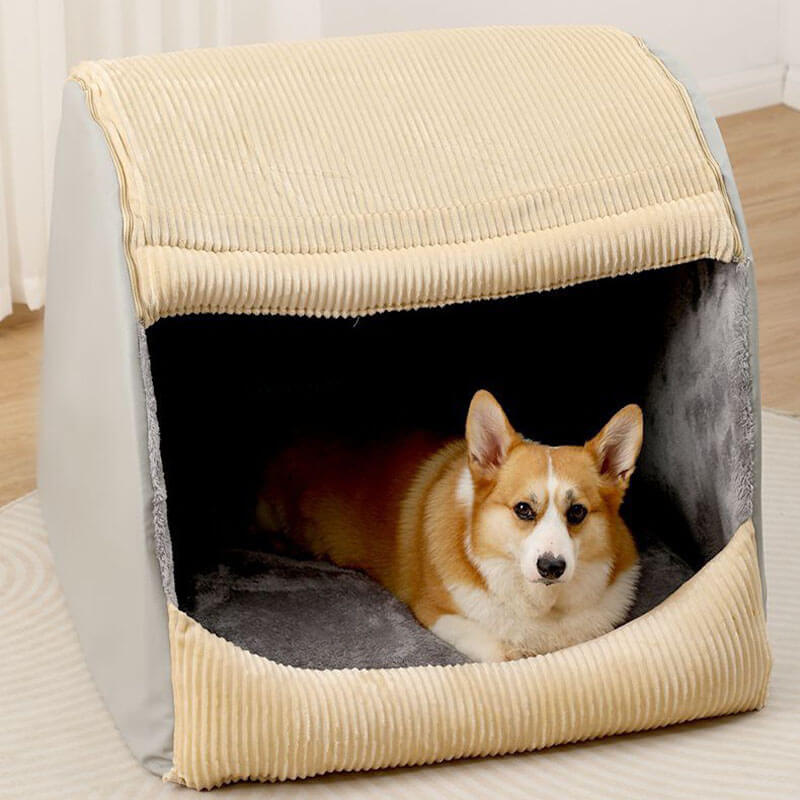 Balnarring | Warm Flannel Semi-Enclosed Dog Tent Bed - image 7