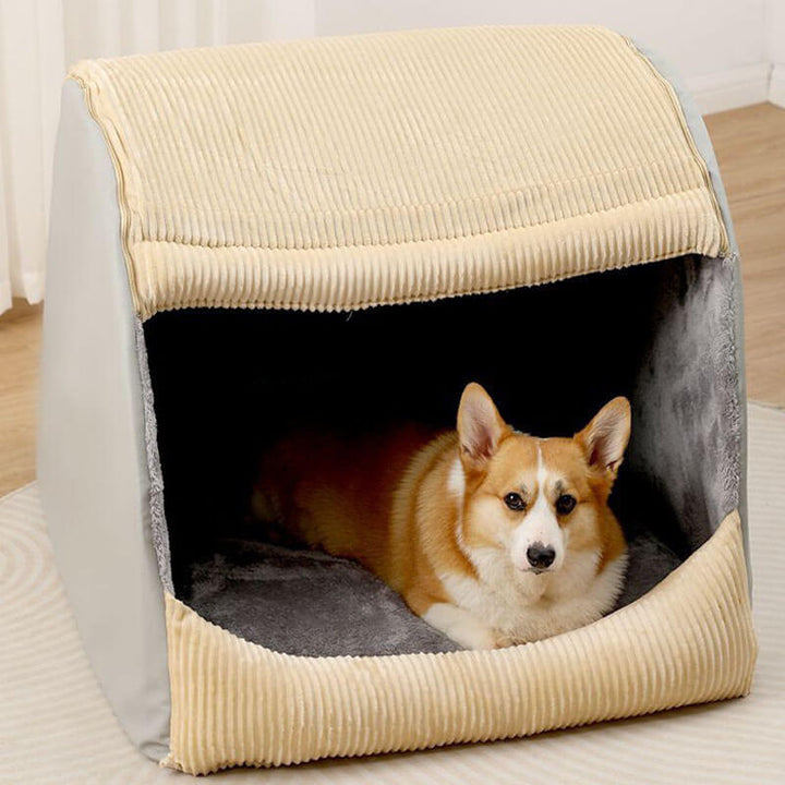 Balnarring | Warm Flannel Semi-Enclosed Dog Tent Bed - image 7