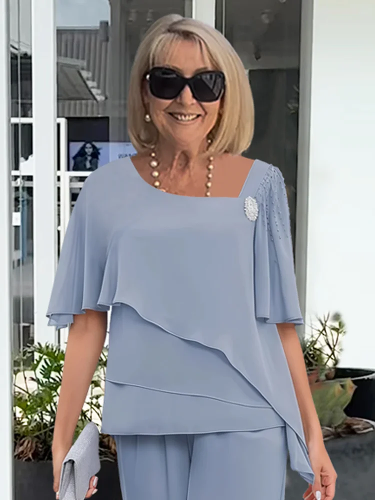 Corisande | Women's Two-Piece Set with Layered Top and Wide-Leg Trousers - image 8