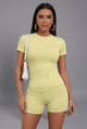 Ines | Women Set with Cropped Top and High Waist Shorts