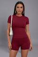 Ines | Women Set with Cropped Top and High Waist Shorts