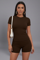 Ines | Women Set with Cropped Top and High Waist Shorts