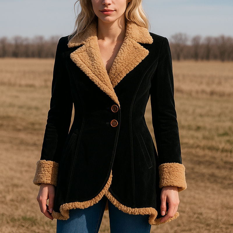 Marguerite | Women’s Tailored Coat with Faux Trim