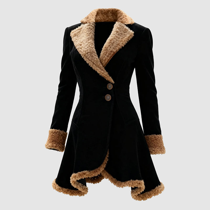 Marguerite | Women’s Tailored Coat with Faux Trim