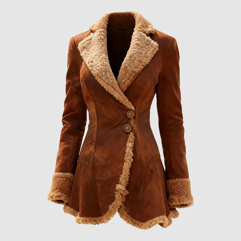 Marguerite | Women’s Tailored Coat with Faux Trim